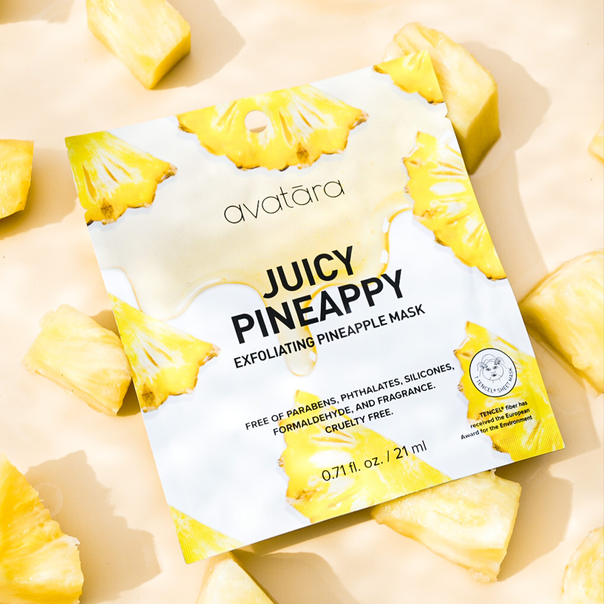 Avatara - Masque exfoliant en tissu à l'ananas Juicy Pineappy by Avatara