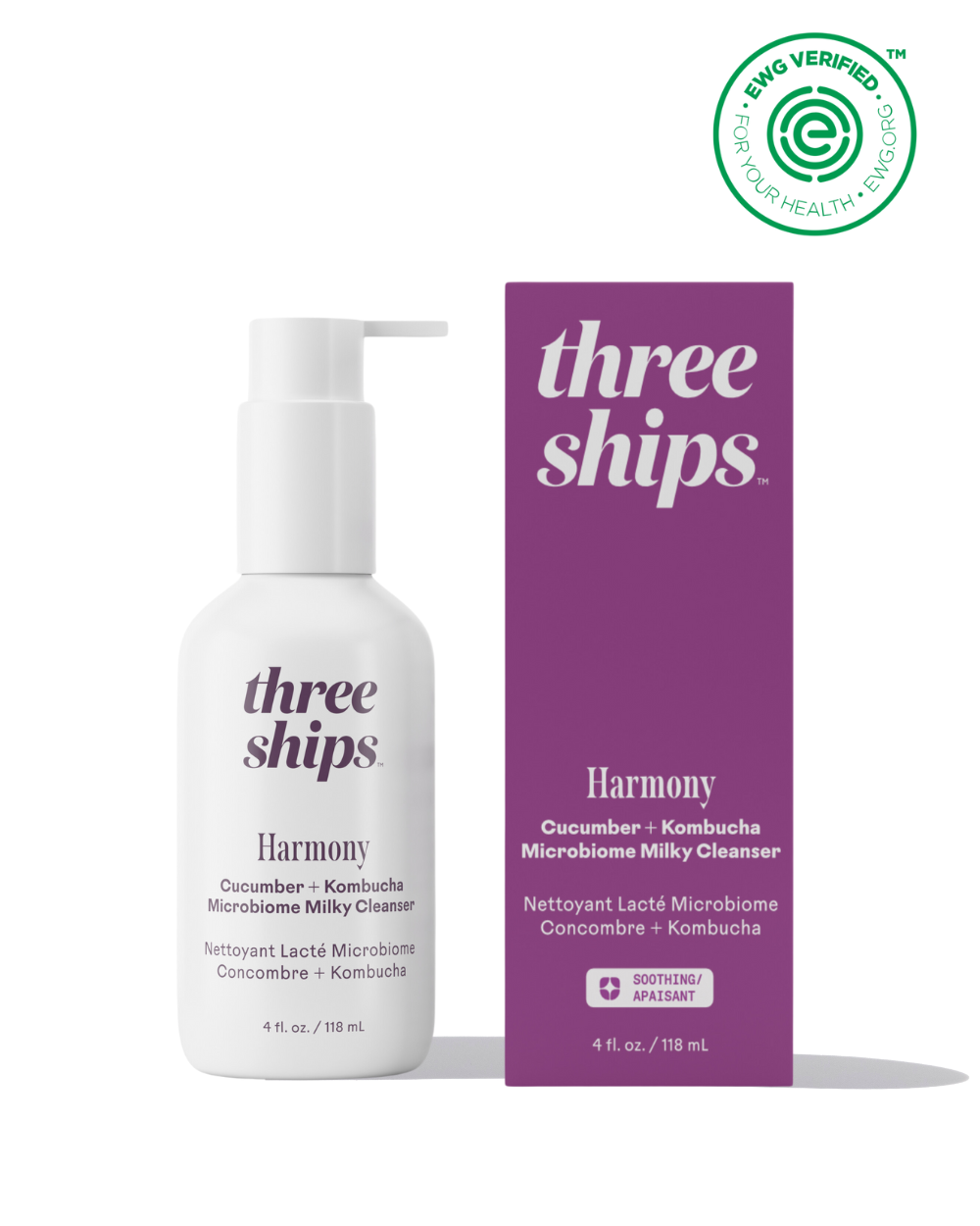 Harmony Nettoyant Lacté Microbiome - Concombre Kombucha by Three Ships (No Duties | Ships from US/CA | USMCA Compliant)