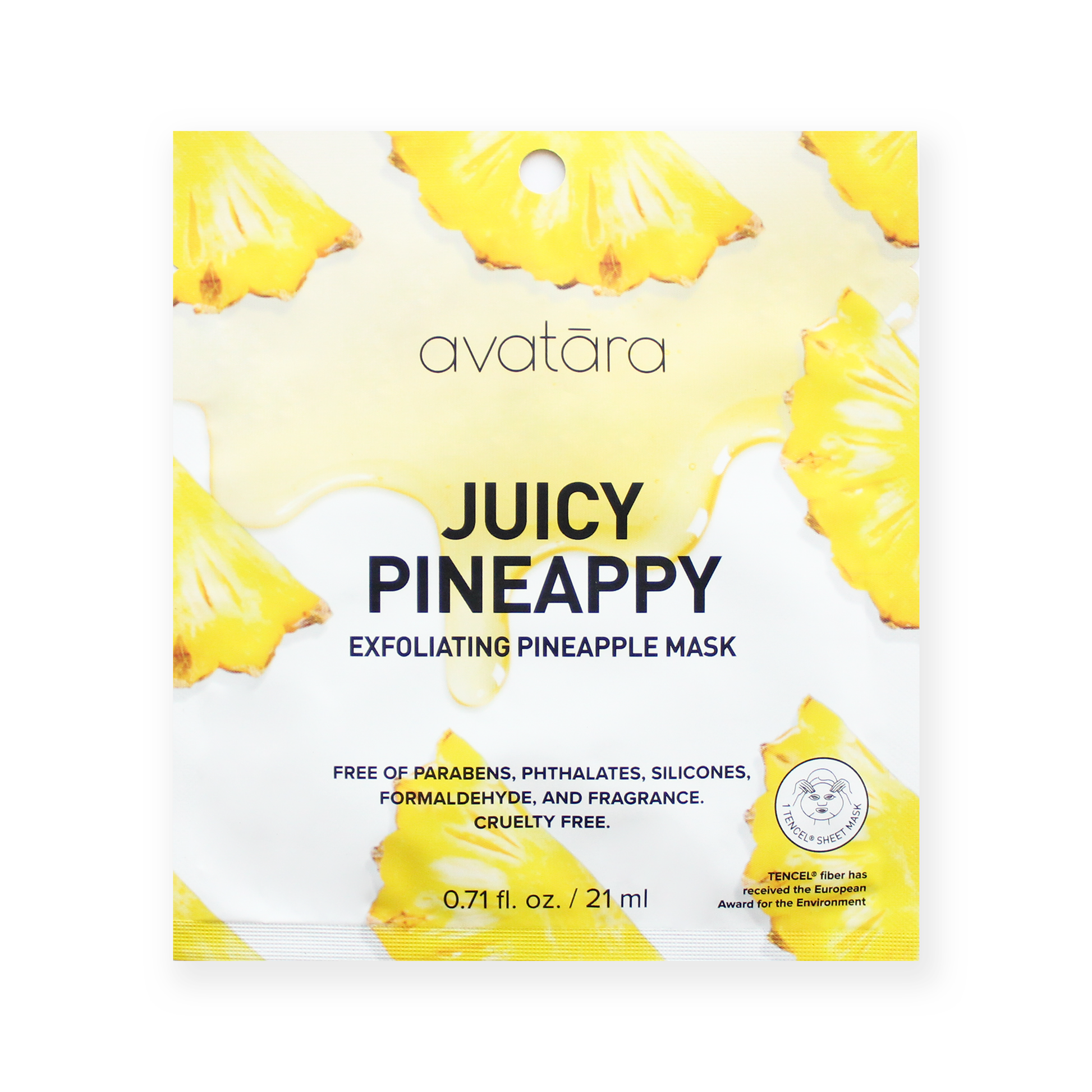Avatara - Masque exfoliant en tissu à l'ananas Juicy Pineappy by Avatara